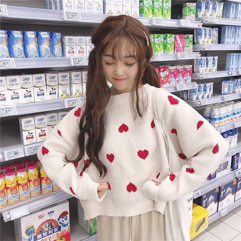 Autumn and Winter Simple Jacket Fashion Loose Casual Sweater Short Female Student Top