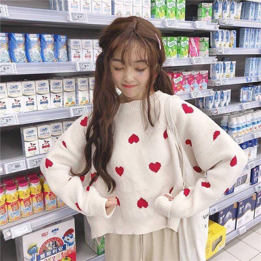 Autumn and Winter Simple Jacket Fashion Loose Casual Sweater Short Female Student Top