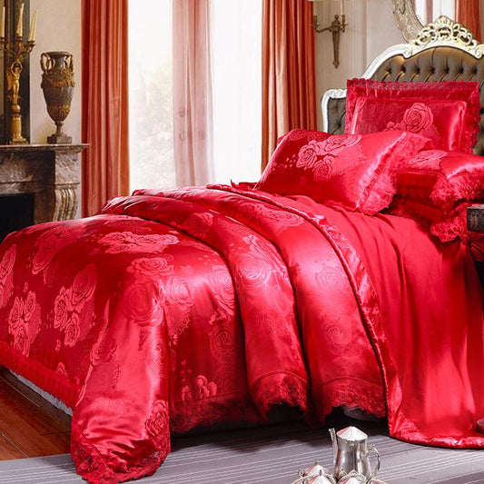 Four pcs sets of bedding Bedroom fashion European and American style cotton jacquard home set of