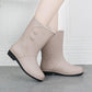 Women Outside Rain Boots Waterproof Anti-skid Medium Soft Tube Shoes Single Shoes Solid Color Casual Shoes