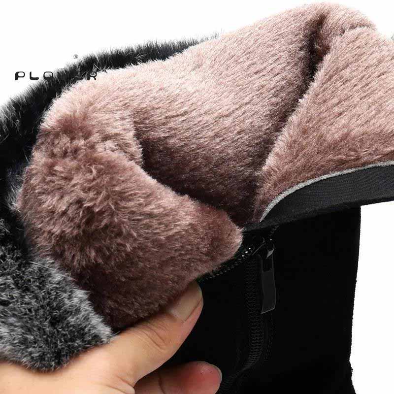 Cotton Shoes Snow Boots Women Winter Non-slip Frosted Boots Plus Velvet Thick Warm Cotton Boots Side Zipper