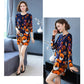 Mid-length Autumn and Winter Women's Printed Sweater Round Neck Casual Sweater Fashion Casual Long Sweater