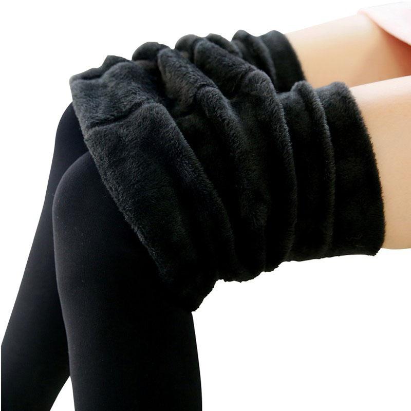 Auroth Winter Women's Leggings Elastic High Waist Plus Velvet Thicken Leggings Warm Pants Plus Size Trousers
