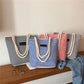 Canvas Bag Ladies Shoulder Bag College Style Striped Portable Handbags Leisure Shopping Handbags
