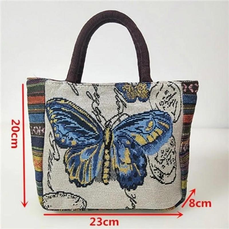 Women Handbag Double-sided Pattern Casual Daily Shopper Simple Ethnic Style Animal Print