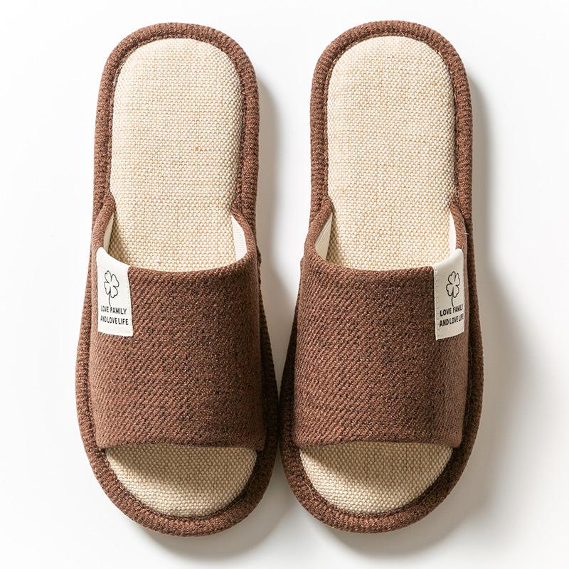 Home Four Seasons Couples Fabric Slippers Non-slip Slippers