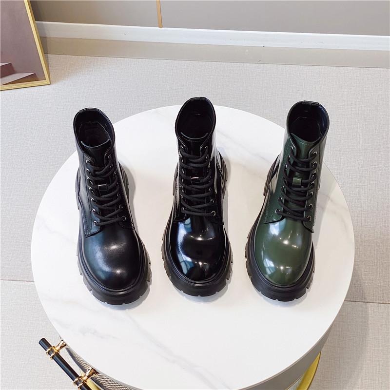 Martin Boots Female Summer and Autumn Cowhide Thick-soled Knight Short Boots British Style Retro Korean Motorcycle Boots