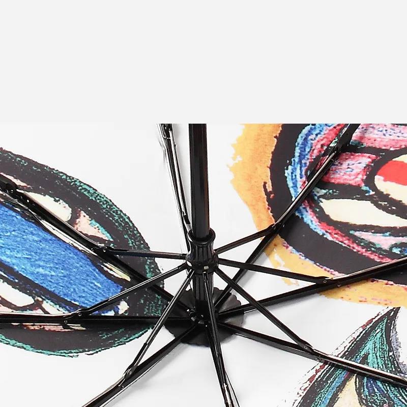 Ultra-light Creative Three-fold Umbrella Female Sun Umbrella Anti-ultraviolet Folding Sunscreen Black Plastic Sunny Umbrella Dual-use