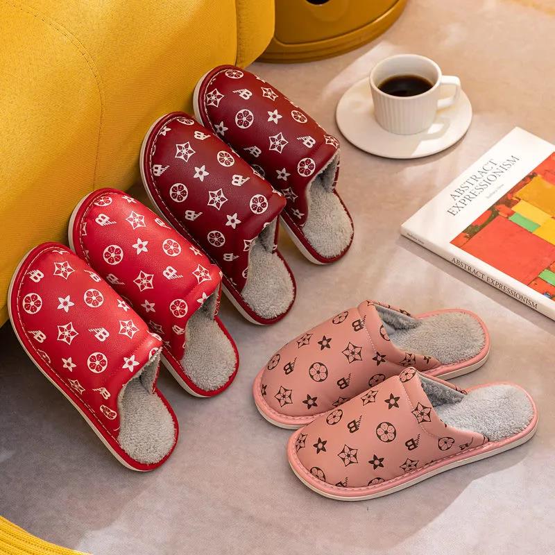 Indoor Non-slip and Dirt-resistant Cotton Slippers To Keep Warm Autumn and Winter Flat Shoes Fashion Casual