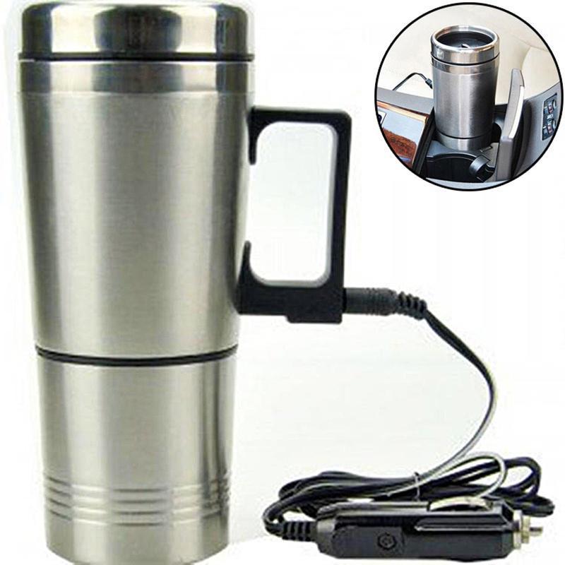 Stainless Steel Car Electric Heating Cup Temperature Control Water Cup Water Heater  Cigarette Lighter Head