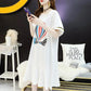 Balloon Ruffle Women's Summer Dress Short Sleeve Round Neck Printing  Daily Wear Office Dating Party