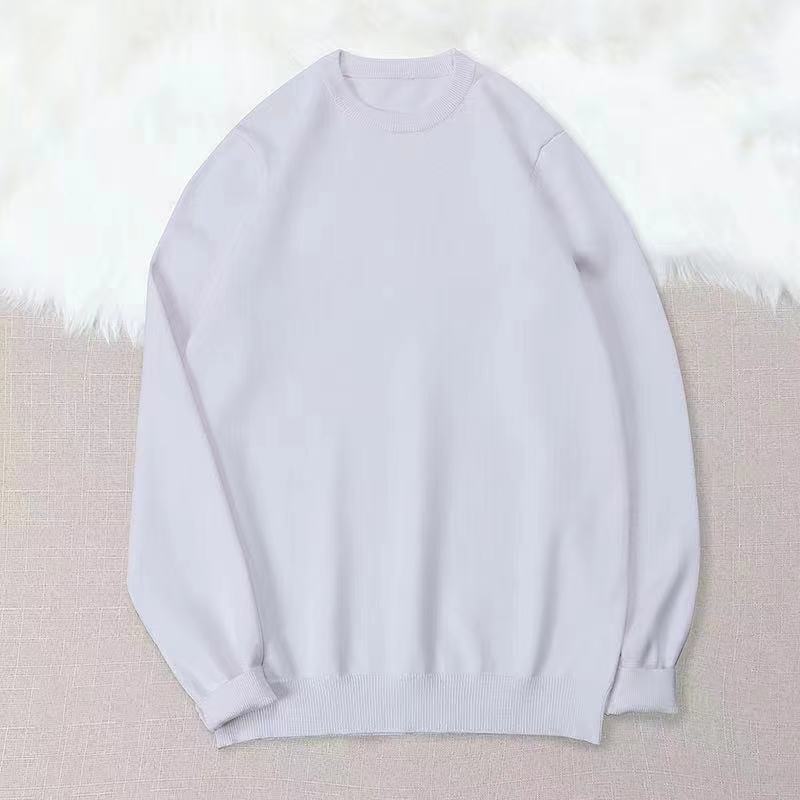 Spring, Autumn and Winter Men's Handsome Round Neck Solid Color Warm Sweater Slim Long Sleeve All-match Bottoming Shirt