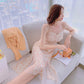 Floral Sling Dress Female Spring Summer Casual V-neck Sleeveless Mid-length Casual  Comfortable