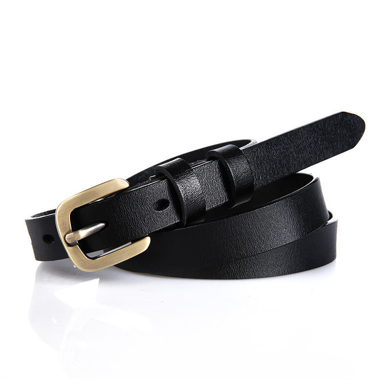 Women's Belt Thin Belt Square Pin Buckle Solid Color Simple