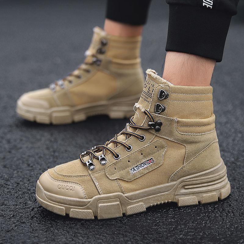 Outdoor Work High-top Shoes Men's Shoes Men's Hip Hop Shoes Men's Casual Canvas Martin Boots Men