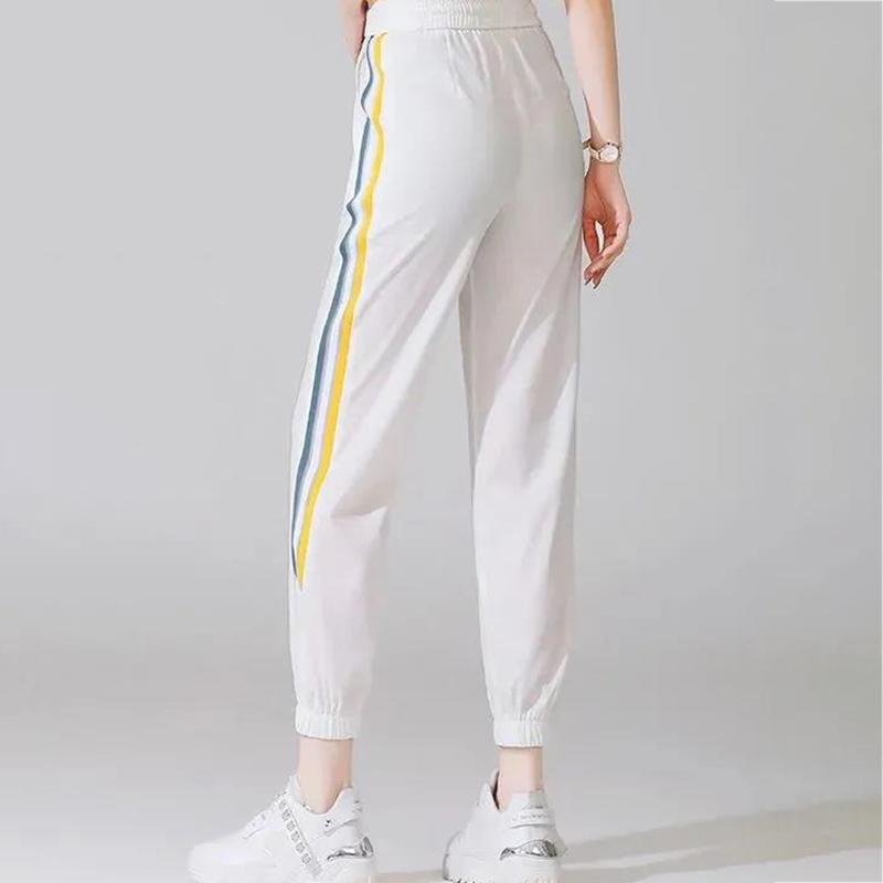 Ice Silk Quick-drying Sports Pants Women's Summer Thin Section Sunscreen Wild Thin Nine-point Beam Pants High Waist Loose Casual Pants