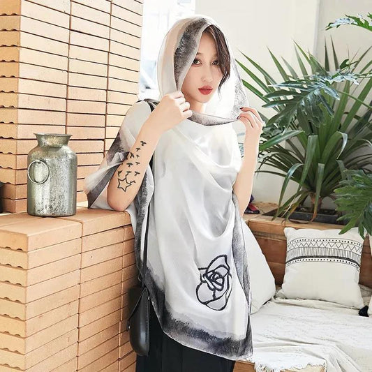 Women's Silk Scarves, Women's Ever-changing Scarves Long Warm Silk Scarves All-match Shawls In Autumn and Winter Women's Summer Sunscreen Shawls
