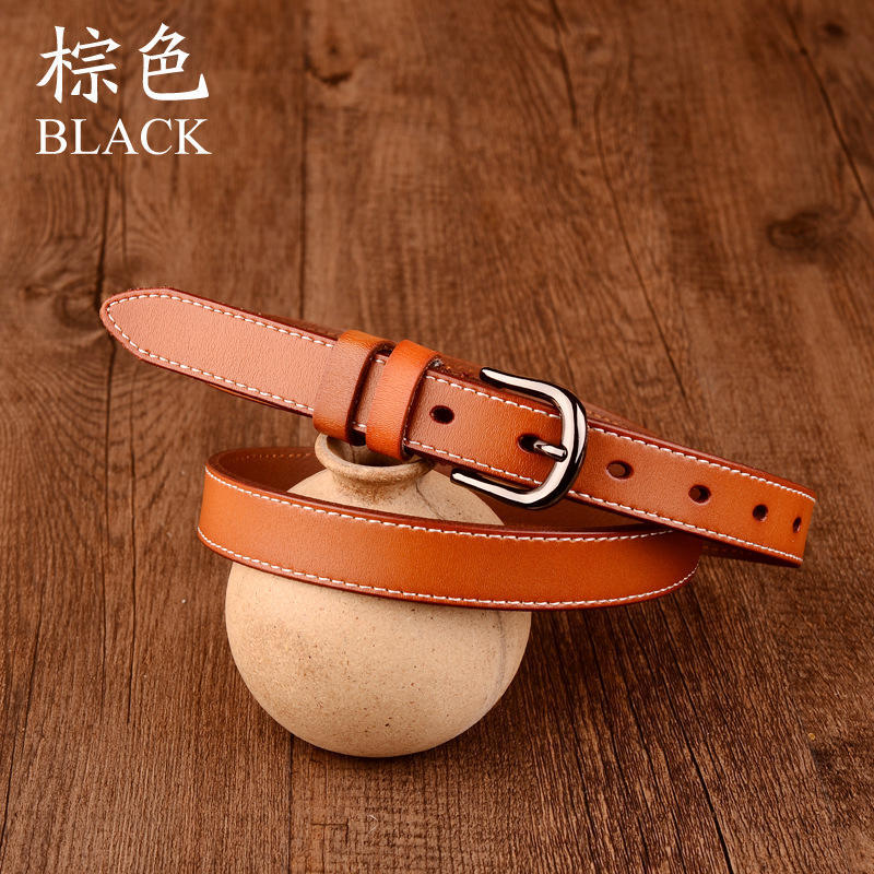 Belt Ladies Thin Waist Retro Belt Casual Jeans Belt Pure Color Simple
