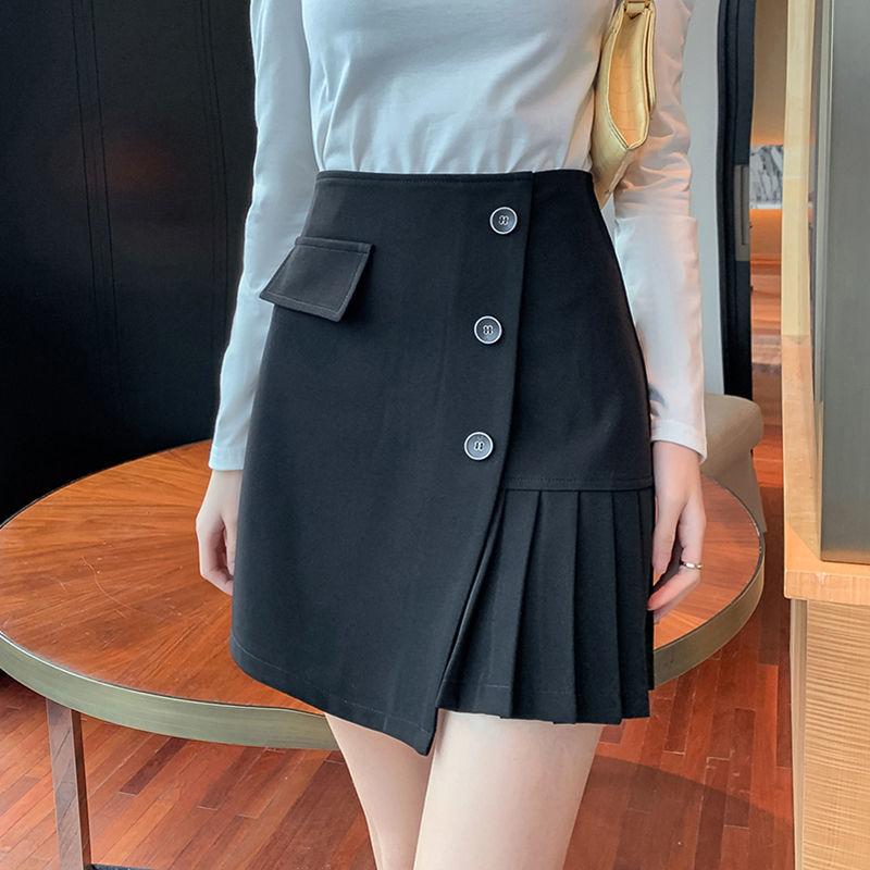 S-XXXL Women Sexy High Waist Hip Skirt Short Skirt Above Knee Split Fork Zipper Button Decoration Club Casual Home Office