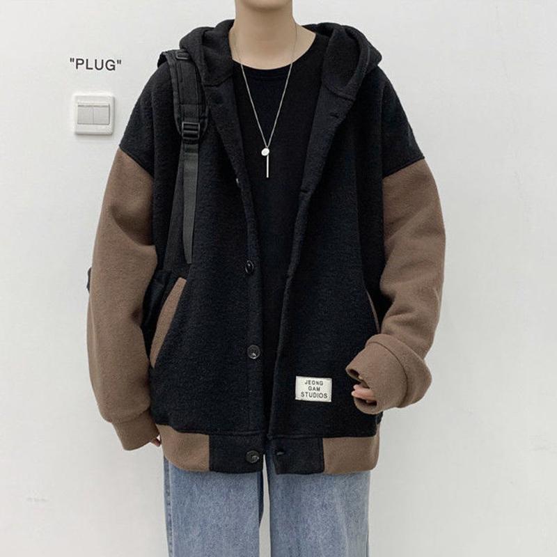 Fleece Sweater Hooded Cardigan Coat Warm Top Clothes Loose Autumn and Winter Couples Coat Comfortable and Breathable