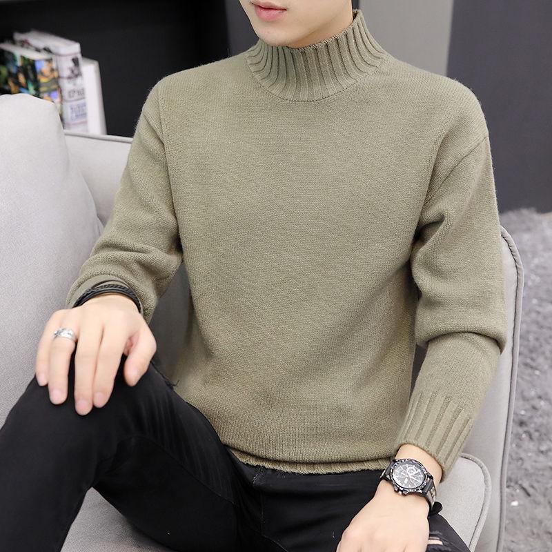 Autumn Winter Sweater Men 2019 Casual Pullover Men Long Sleeve Solid Knitted Men Sweaters