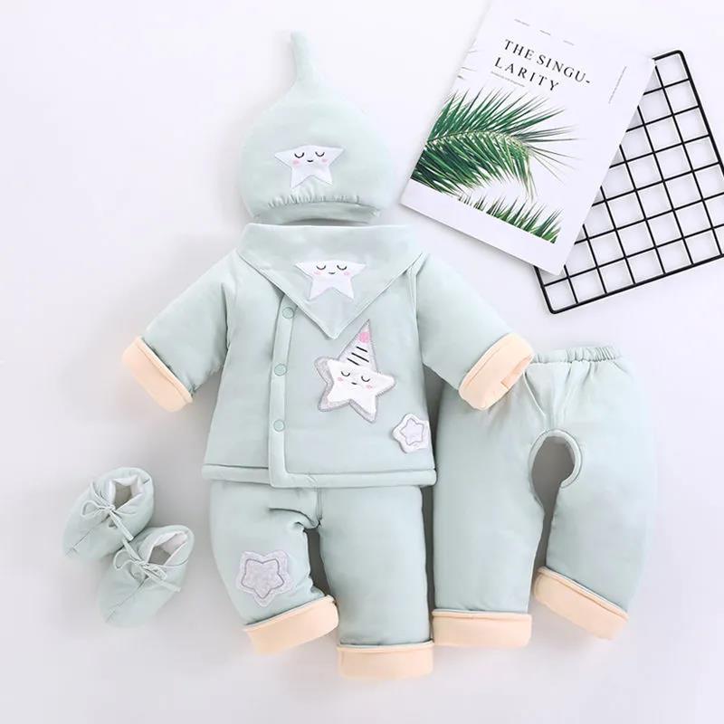 Baby Cotton-padded Clothes Suit Winter Thickening Newborn Men and Women Baby Cotton Warm Cotton-padded Clothes Newborn Six-piece Padded Jacket