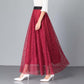 Autumn and Winter Lace Skirt Elastic High Waist Mid-length Skirt Large Size All-match A-line Long Skirt Women