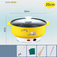 800W Dual-levels Electric Heat Pot 20cm Non-stick Cookware Boiling Soup Pot Frying Pan with For One Person