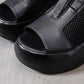 Summer All-match High-heel Platform Sandals Wedge Platform Shoes Hollow and Breathable Thin Roman Sandals