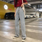 WTEMPO Back Straps Bow Women's Jeans Loose and Slim Wide Leg Straight  Denim Big Pocket sexy Trousers