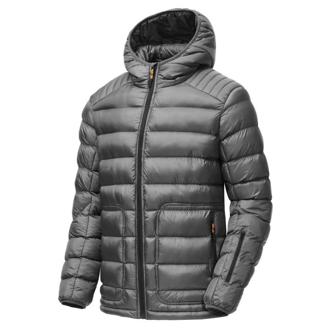 Men's Autumn and Winter Ultralight Classic Down Jacket Thick Warm Hooded Jacket Parka Casual Windproof Down Jacket