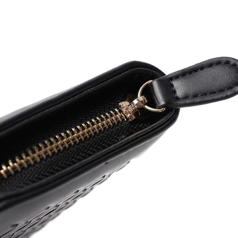 Business Long Wallet Men Women Anti-theft Weave Multi-card Holder Clutch Bag Mobile Phone Coin Bag