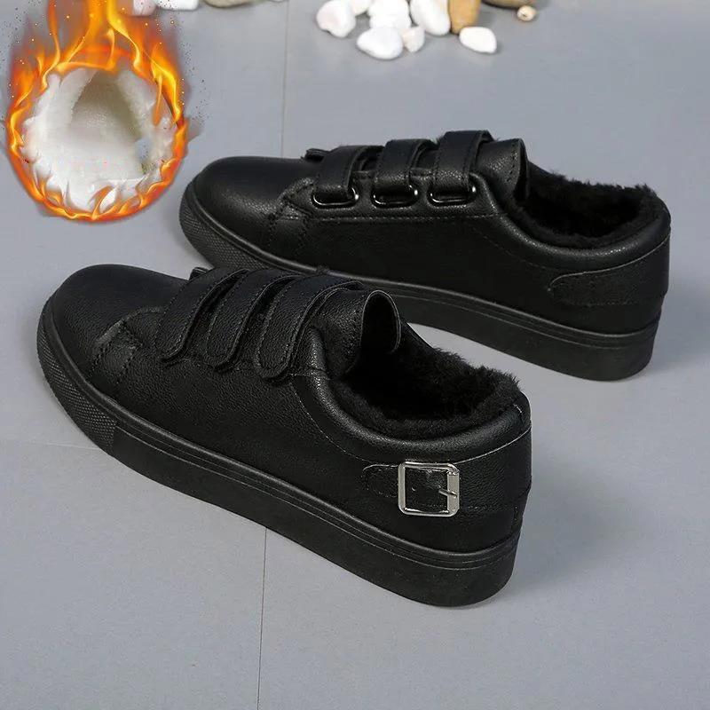 Winter Women Small White Shoes Women's Autumn and Winter All-match Flat Shoes Plus Velvet Warm Shoes Casual