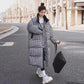 Houndstooth Padded Down Padded Jacket Women's Winter Loose Padded Long Over-the-knee Jacket