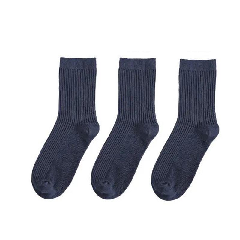 Three Pairs of Men's Tube Socks Fashion Solid Color Cotton Socks Deodorant Sweat-absorbent Winter Warm Socks