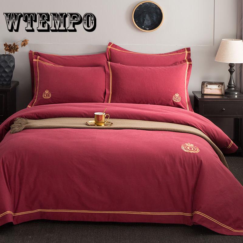 Comfortable Soft Cotton Quilt Set Bed Skirt Four-piece Lace Quilt Cover Solid Color Princess