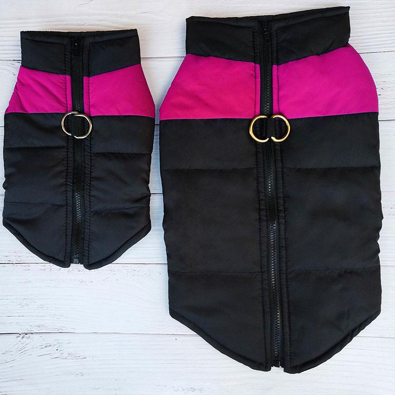 Pet's Waterproof Warm Clothes Winter Puppy Color Stitching Zipper Cotton Vest Soft Casual Oversize Jacket Dog's Ski Suit
