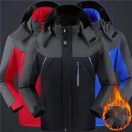Men's Cotton-padded Jackets Plus Velvet Loose Padded Jackets for Outdoor Warmth In Autumn and Winter