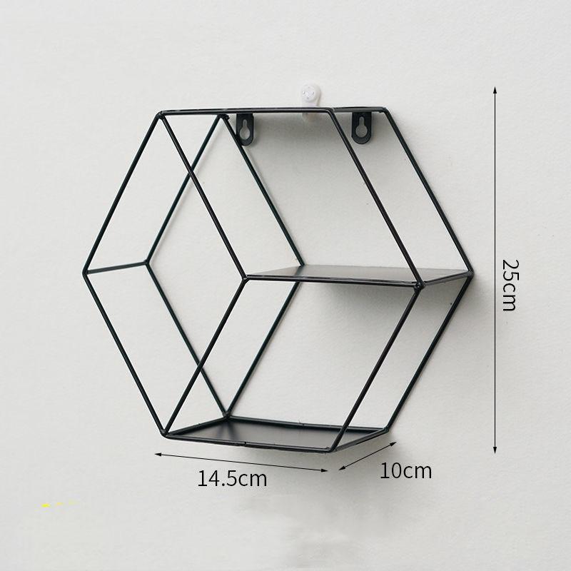 Living Room Decoration Storage Rack Bedroom Room Round Wrought Iron Wall Shelf