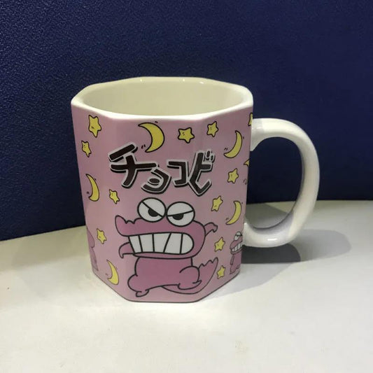 Cartoon Ceramic Cup Water Cup Student Cup Mug Japanese Crayon Shin-chan Dynamic Superman Cute Birthday Gift