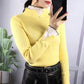 Women's Half Turtleneck Knitwear Design Lace Stitching Fake Two Pieces Long Sleeve Knitwear Fashion Slim Fit Pullover Sweater