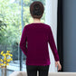 Mother's Clothing Spring and Autumn Long-sleeved Bottoming Shirt Women's Gold Velvet T-shirt Printing Loose Top
