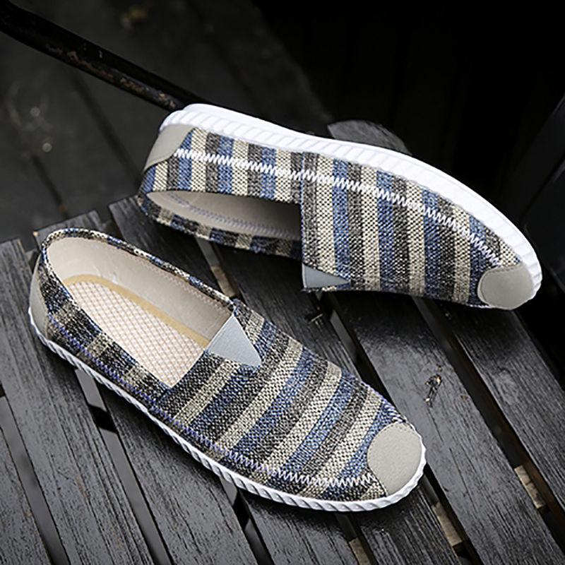 Breathable Linen Casual Men's Shoes Old Beijing Cloth Shoes Canvas Summer Leisure Flat Fisherman Driving Shoes Wicking