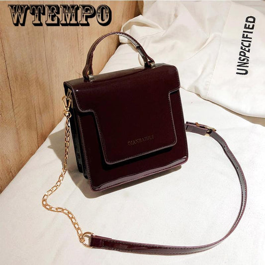 Fashion patent leather bag trend wild chain shoulder bag Messenger bag summer female bag handbag