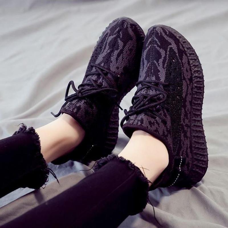 Summer Breathable Sports Shoes Women's Running Casual Korean Version of All-match Student Non-slip Vulcanized Flying Weaving Shoes