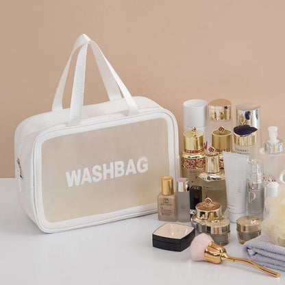 Female Waterproof Transparent Cosmetic Bag Large Capacity Travel Bag Portable Toilet Bag Cosmetic Storage Bag Makeup Bag Organizer