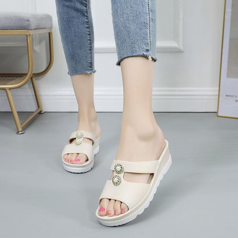 Heighten Slippers Women Wear Thick-soled Wedges Platform Shoes Summer Fashion Non-slip Sandals Slippers