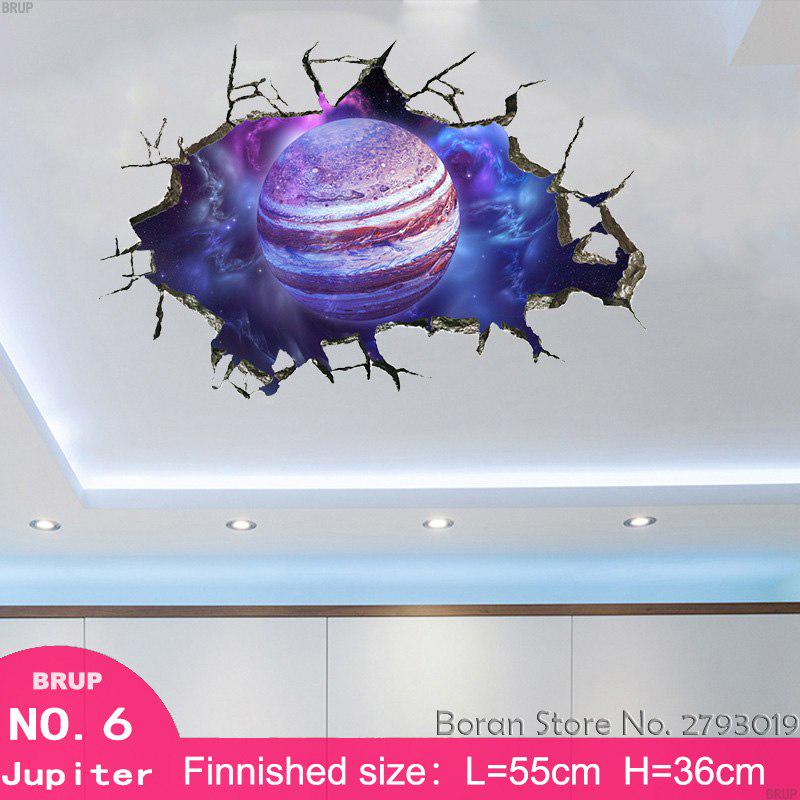 12 Kinds Solar System Planets Wall Stickers For Kids Room Universe 3d Stickers Kids Room Decoration