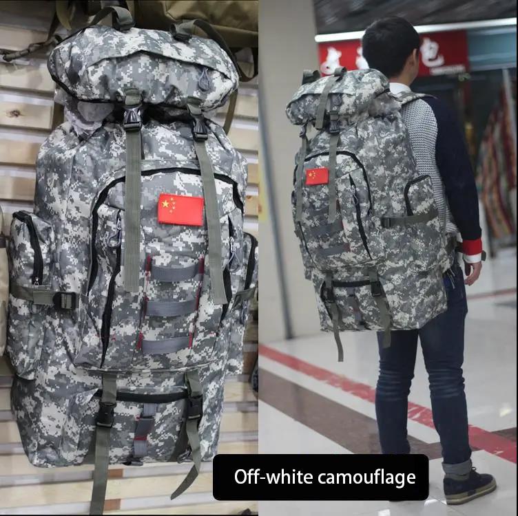 80L Super Large Capacity Waterproof Travel Backpack Men Outdoor Travel Backpack Multifunctional Camouflage Backpack