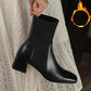 Chelsea Boots Martin Boots Women Autumn and Winter Elastic Boots Leather Snow Boots Plus Velvet Cotton Boots Winter Boots